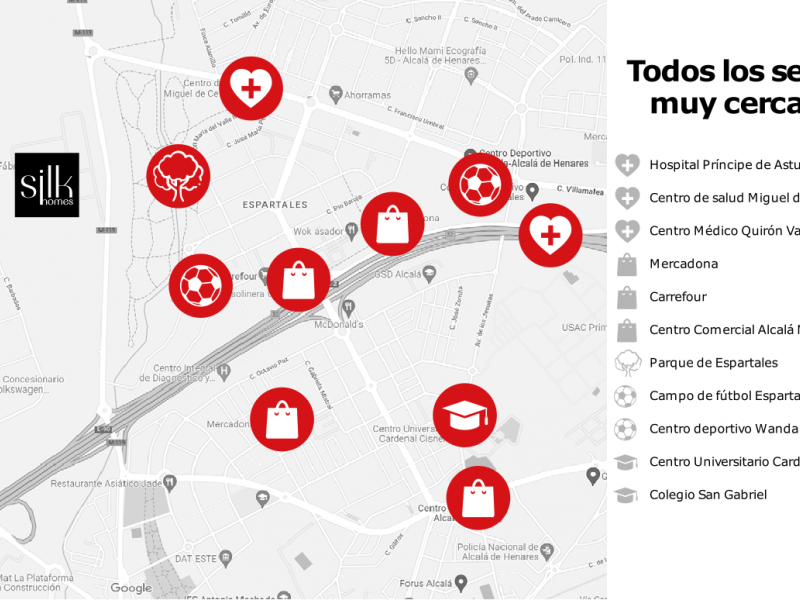 Mapa de situación de Silk Homes en Las Sedas